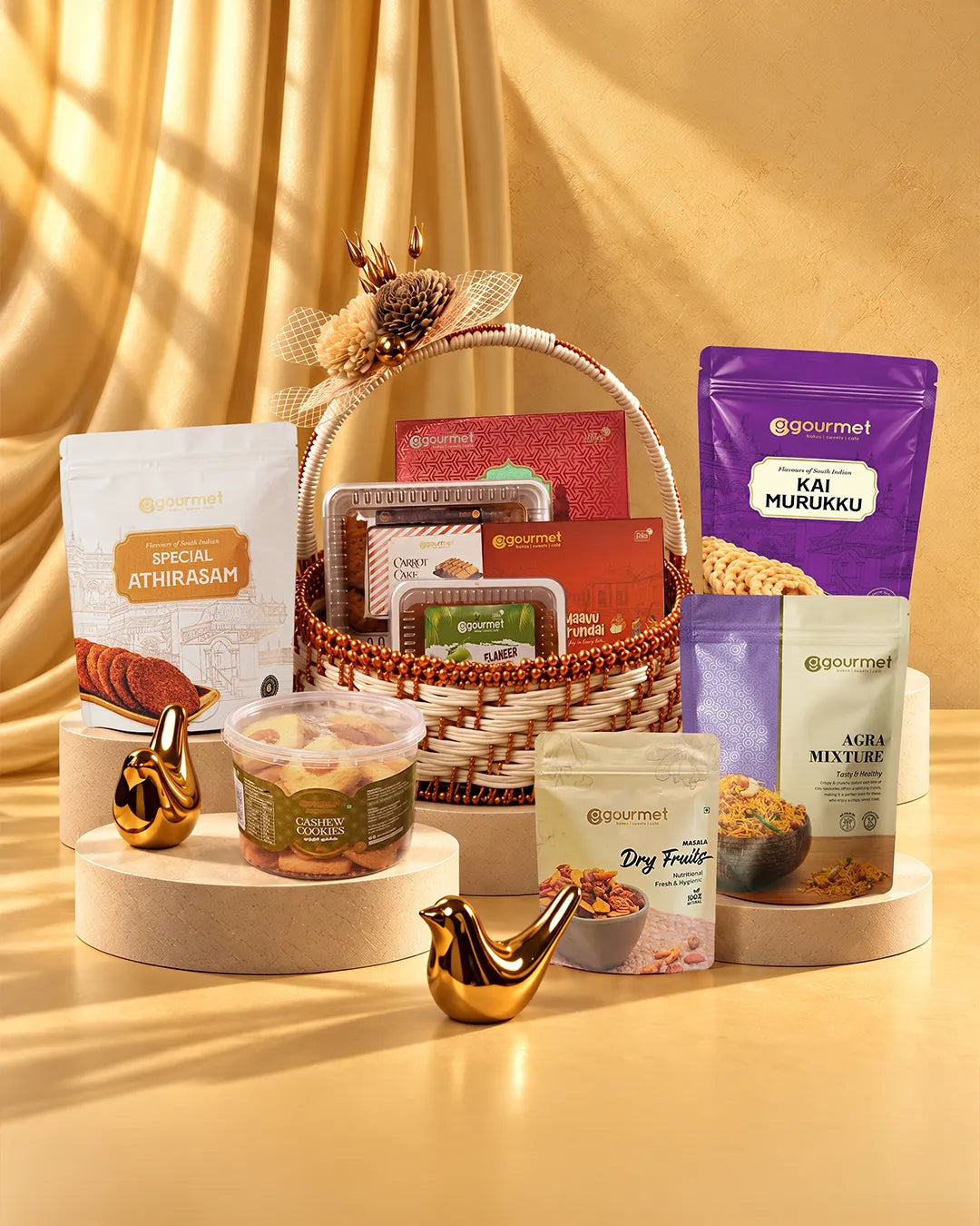 Gift hamper with Special Athirasam, Kai Murukku and Agra Mixture